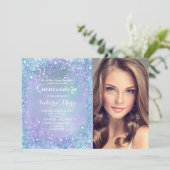 パープルティール(緑がかった色)凍っていウィンターワンダーランドキンセアニェラ 招待状 (スタンド正面)