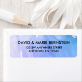 パープルティール（緑がかった色）水彩差出人住所 ラベル (インサイチュ)