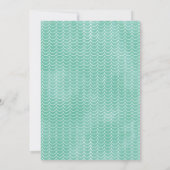 パープルティール（緑がかった色）私たちの小さな人魚の最初の誕生日 招待状 (裏面)