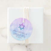 パープルティール(緑がかった色)絞り染めバルミツワー フェイバータグ (インサイチュ)