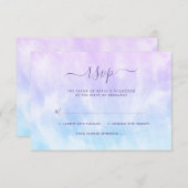 パープルティール（緑がかった色）絞り染めバルミツワー 出欠カード (正面/裏面)