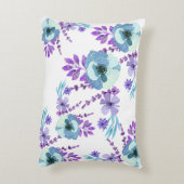 パープルティール(緑がかった色)象の女の子名前をカスタムする枕 アクセントクッション (裏面(縦))