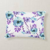 パープルティール(緑がかった色)象の女の子名前をカスタムする枕 アクセントクッション (裏面)