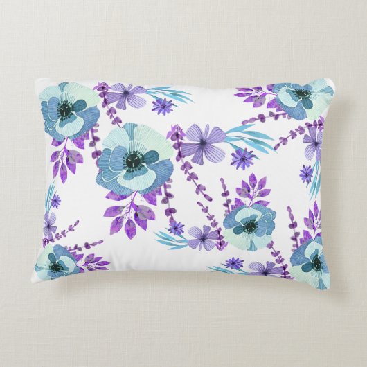 パープルティール(緑がかった色)象の女の子名前をカスタムする枕 アクセントクッション (裏面)