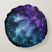 パープルティール（緑がかった色）銀河系ネブラドリーム1号 ラウンドクッション (裏面)