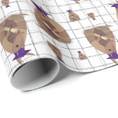 パープルテキサス州院卒業アルマジロ ラッピングペーパー (ロールコーナー)