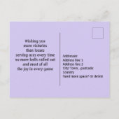 パープルテニス🎾ハッピーバースデーはがき ポストカード (裏面)