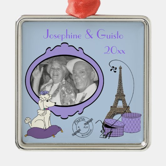 パープルテフランスのーマフォトキープスオーナメント メタルオーナメント (正面)