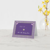 パープルテーブル座席表テンプレート カード (黄色い花)