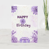 パープルテーマの誕生日 カード (裏面)