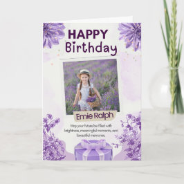 パープルテーマの誕生日 カード