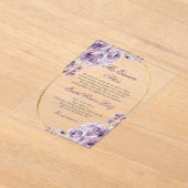 パープルテーマアクリル酸キンセアニラ アクリル招待状 (レイダウン)