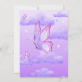 パープルテーマバタフライベビーシャワー招待状 招待状 (裏面)