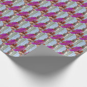 パープルテールヴィンテージマーメイドコラージュ ラッピングペーパー (角)