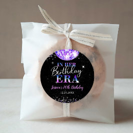 パープルディスコインザーズ誕生日時代パーティー ラウンドシール