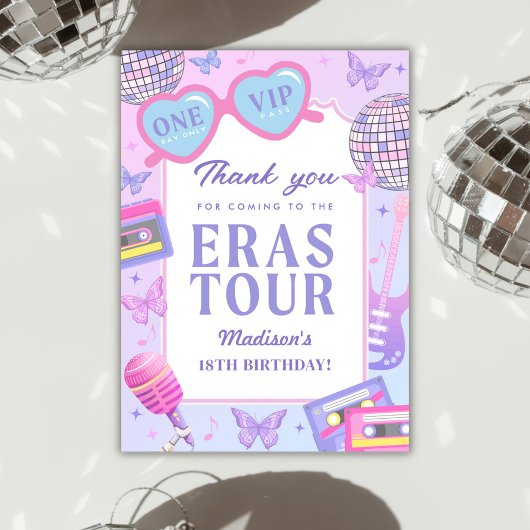 パープルディスコインマイ誕生日エラ誕生日 サンキューカード