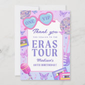 パープルディスコインマイ誕生日エラ誕生日 サンキューカード (正面)