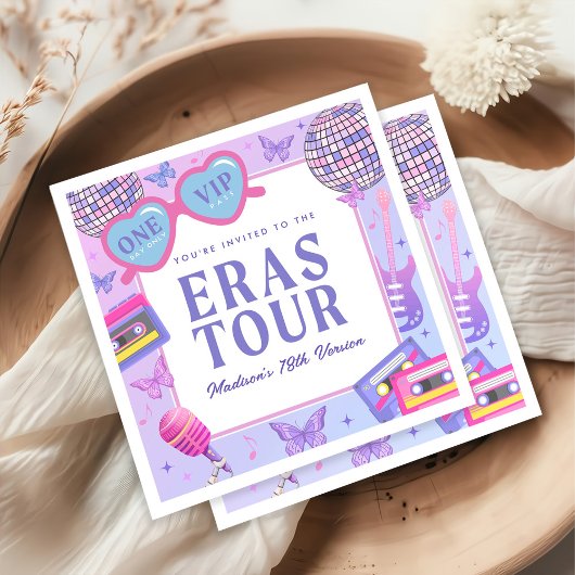 パープルディスコインマイ誕生日エラ誕生日 スタンダードカクテルナプキン