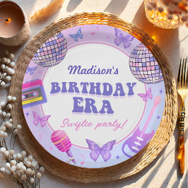 パープルディスコインマイ誕生日エラ誕生日 ペーパープレート