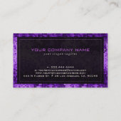 パープルディスコエレガントボールグリッター&スパークルズ 名刺 (裏面)