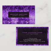 パープルディスコエレガントボールグリッター&スパークルズ 名刺 (正面/裏面)