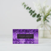 パープルディスコエレガントボールグリッター&スパークルズ 名刺 (スタンド正面)