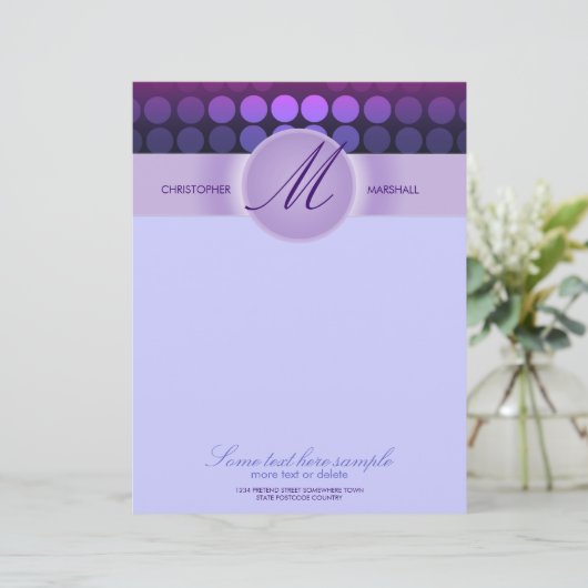 パープルディスコファンキーライト文房具用書簡レターヘッド レターヘッド (スタンド正面)