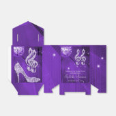 パープルディスコボールとスパークルヒールのビーフボックス フェイバーボックス (折り畳みなし)