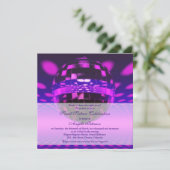 パープルディスコボールスウィート16誕生日 招待状 (スタンド正面)