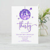 パープルディスコボール30歳の誕生日パーティー 招待状 (スタンド正面)