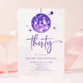 パープルディスコボール30歳の誕生日パーティー 招待状