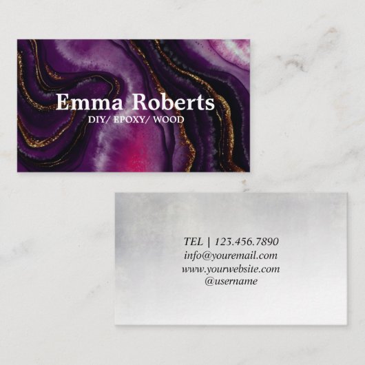 パープルディーエポキシウッド名刺 名刺 (正面/裏面)