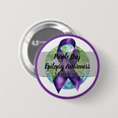 パープルデイてんかん認識度3月26日 缶バッジ (正面&裏面)