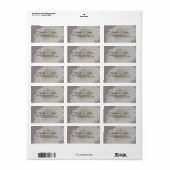 パープルデイジーアンティークウェディングRSVP住所 シール (フルシート)