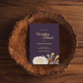 パープルデイジーアンティーク結婚ズブランチ招待状 招待状