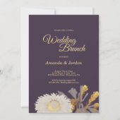 パープルデイジーアンティーク結婚ズブランチ招待状 招待状 (正面)