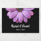 パープルデイジーオンブラックミニ スパークリングワインラベル (シングルラベル)