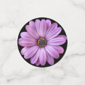 パープルデイジーオンブラック紙吹雪 コンフェッティ (スモール正面)