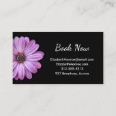 パープルデイジーオンブラック美容師メイクアップサロン 名刺 (裏面)