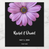 パープルデイジーオンブラック ワインラベル (シングルラベル)