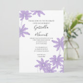 パープルデイジーオンホワイト婚約パーティ 招待状 (スタンド正面)