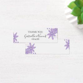 パープルデイジーオンホワイト結婚式の引き出物ラベル