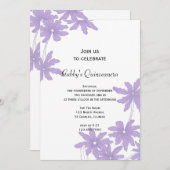 パープルデイジーキンセアニェラパーティの招待状 招待状 (正面/裏面)