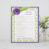 パープルデイジーグリーンフローラブライダルシャワーゲーム (スタンド正面)