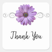 パープルデイジーサンキューステッカー スクエアシール (正面)