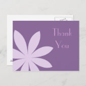 パープルデイジーフラワーサンキュー ポストカード (正面/裏面)