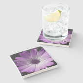 パープルデイジーフラワーストーンコースター ストーンコースター (横)