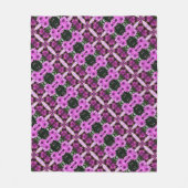 パープルデイジーフラワーズ抽象デザイン フリースブランケット (正面)