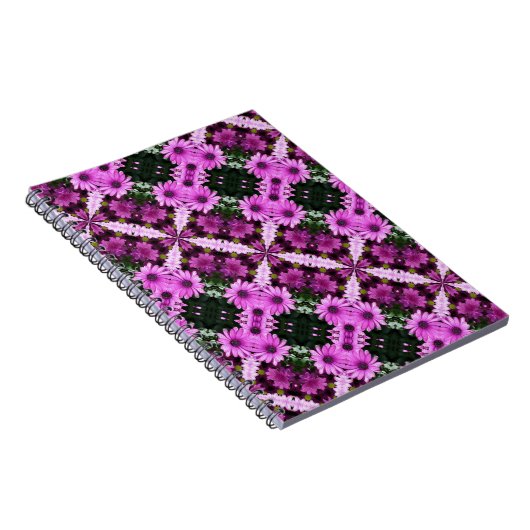 パープルデイジーフラワーズ抽象芸術アートノート ノートブック (右側)