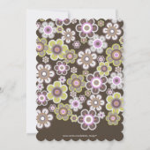 パープルデイジーフラワーズ開花ベビーシャワー招待状 招待状 (裏面)